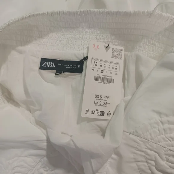 Zara White Rosette Minidress - Picture 2 of 8